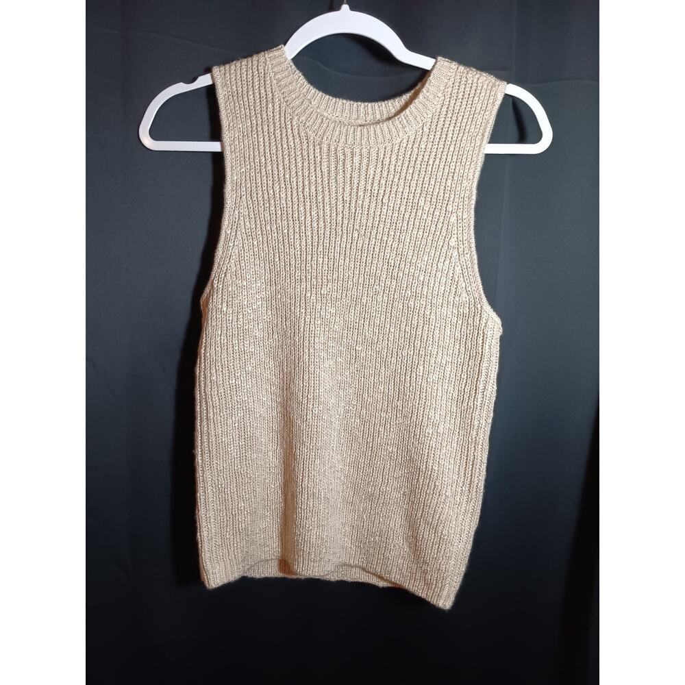 Rye Grass Women’s Small Stretch Tank Top Sweater Cream Ivory Clean Girl Casual